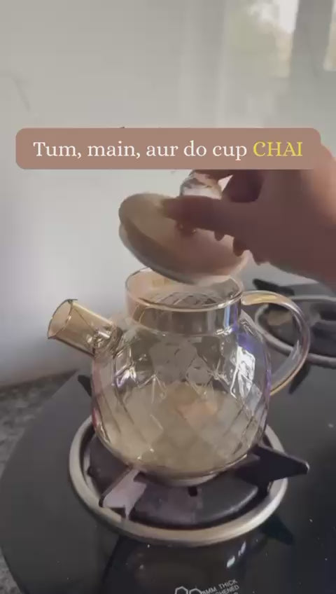 DuraSip Chá Crystal – Luxurious Borosilicate Glass Teapot for an Elevated Tea Experience